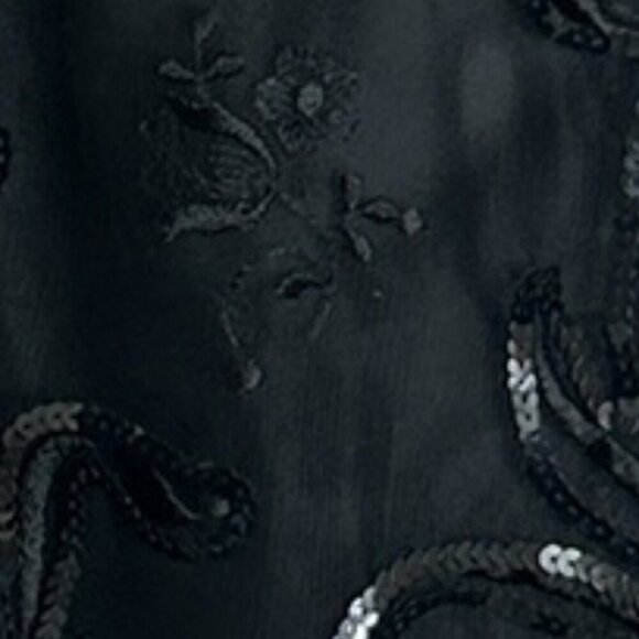 CH Carolina Herrera Black Velvet Lace Sequin Sheath Dress Sz 10 Cocktail Evening - Picture 8 of 8